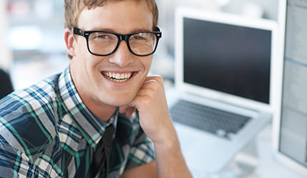 picture of a man and a laptop