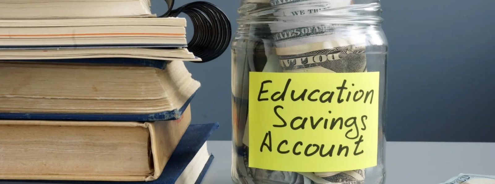 a jar labeled education savings account