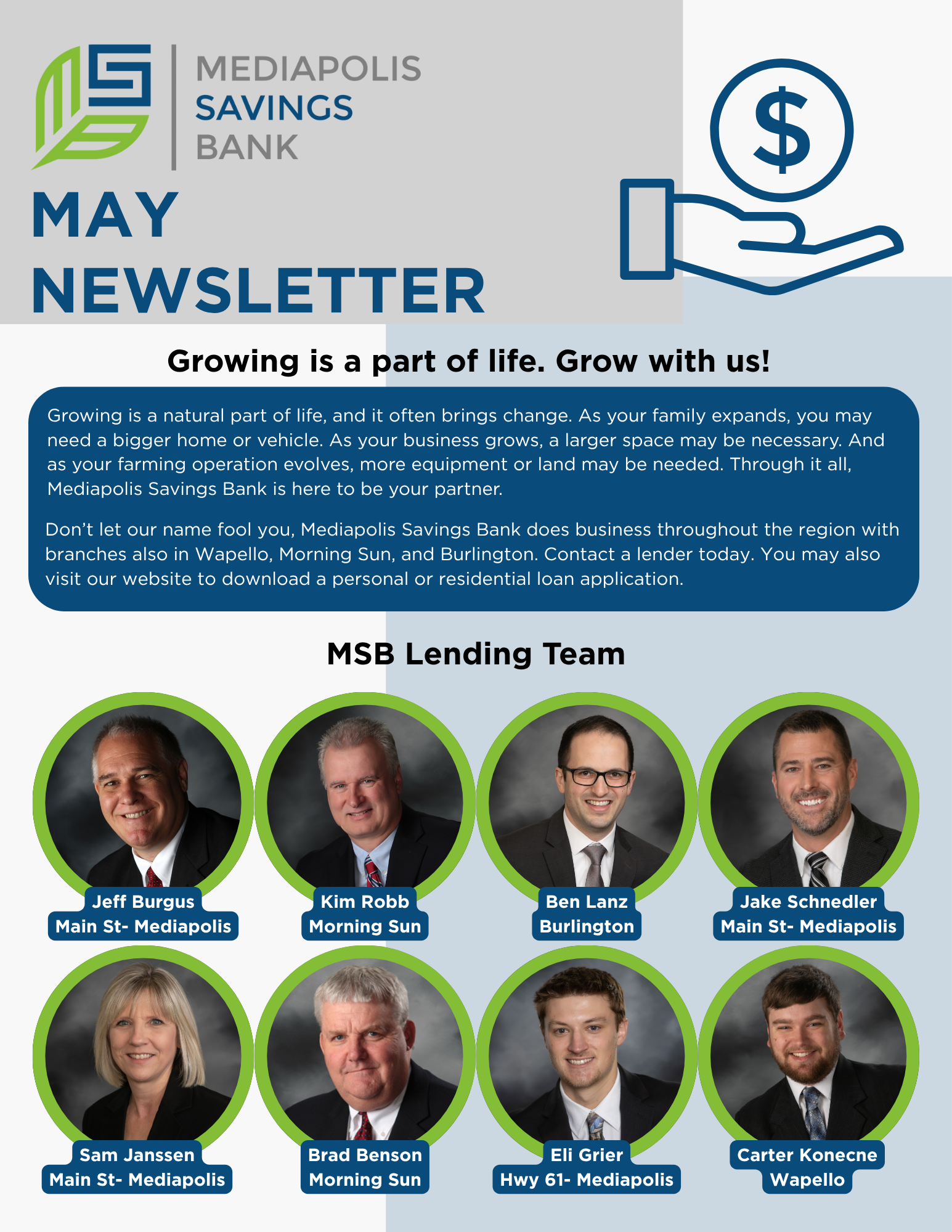 May 2026 newsletter, growing is a part of life.